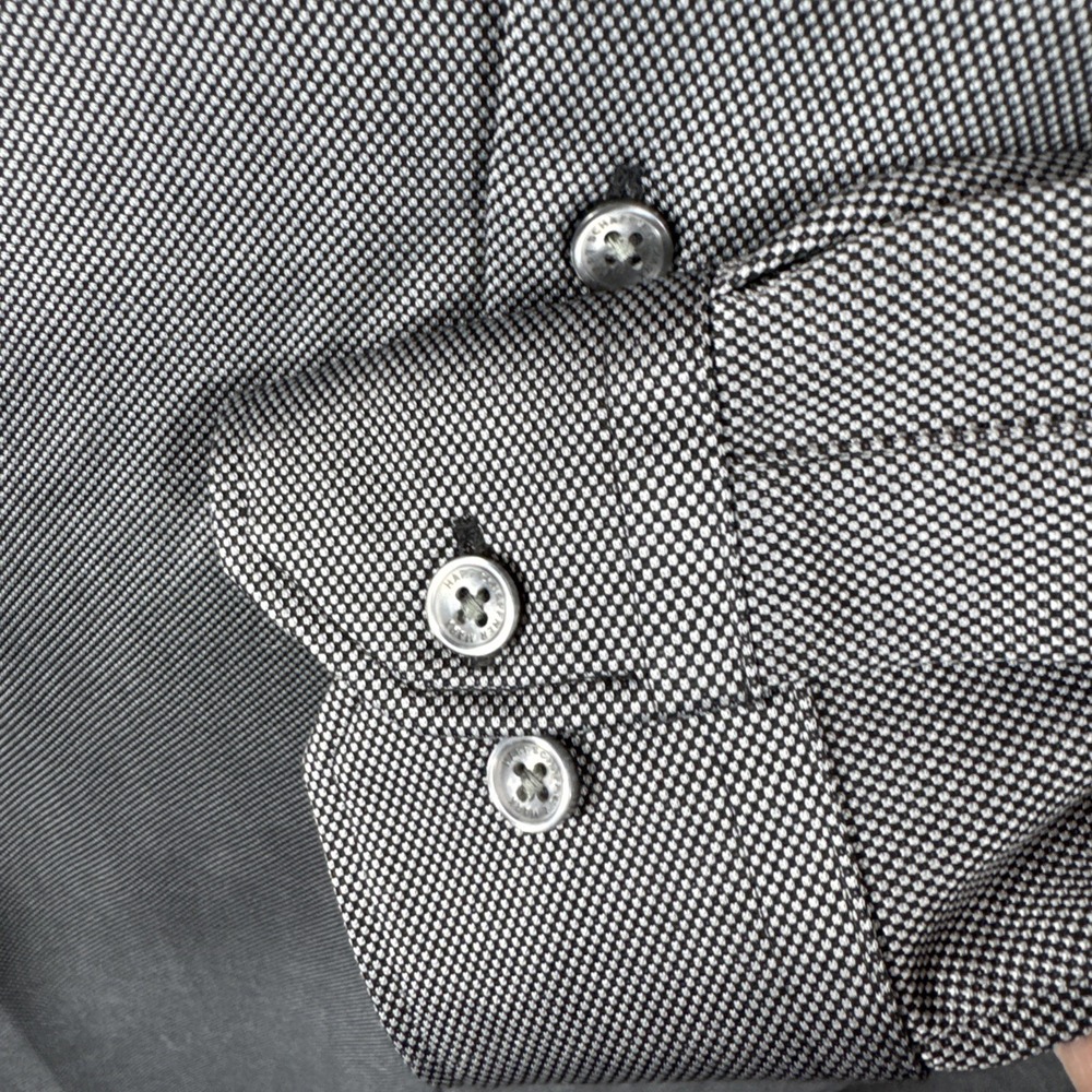 Hart Schaffner Marx Men's Small Long Sleeve Button Down Shirt QUALITY Gray - Picture 4 of 8